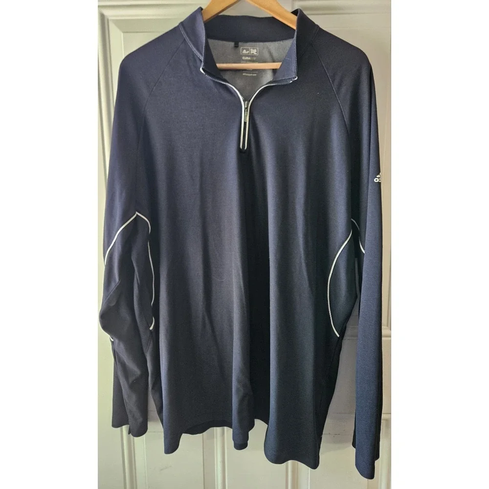 Adidas Golf ClimaCool Pullover Mens 2XL Navy 1/4 Zip Long Sleeve Athletic Top